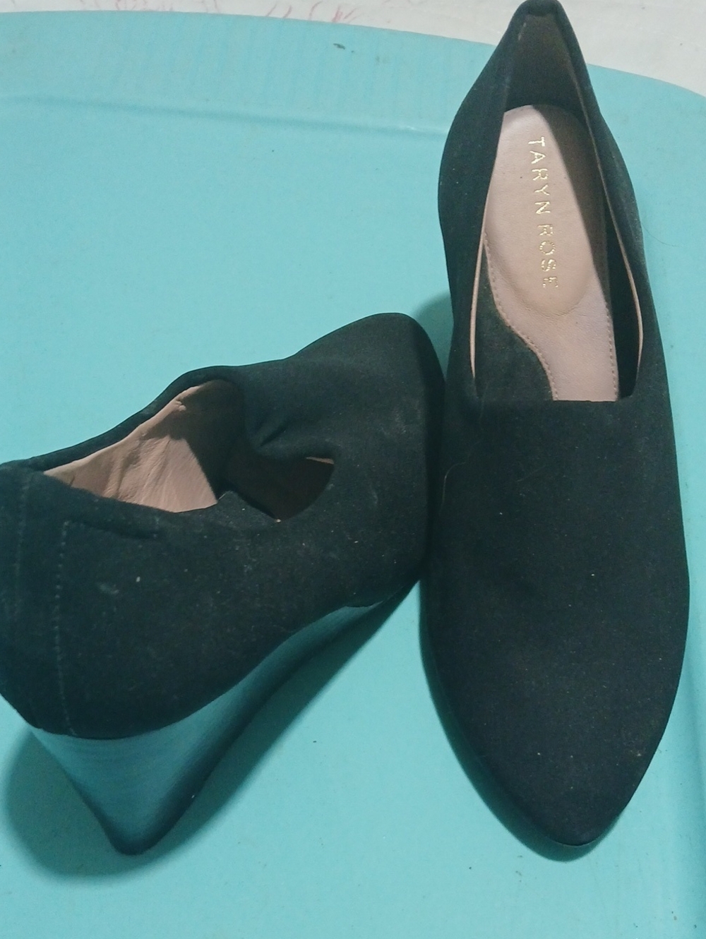 Taryn Rose Black  Wedge Loafers